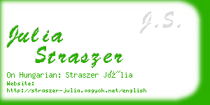 julia straszer business card